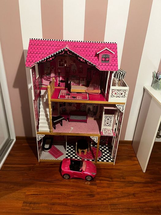 Domek dla lalek + oryginalny samochód Barbie