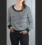 Sweter w paski pasy biało czarny crop top TALLY WEIJL