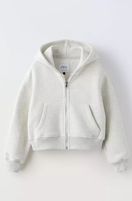 Bluza szary melanż Zara 116 cm 6 lat .Bluza z kapturem dla dziewczynki