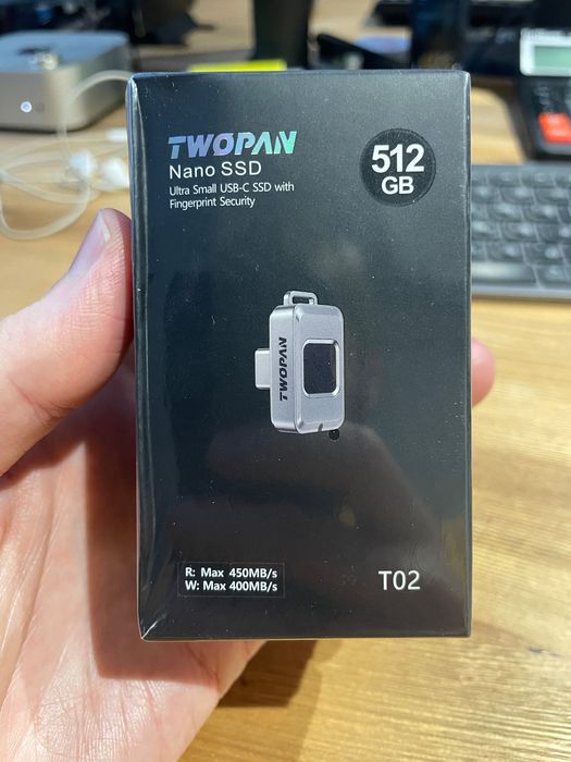 Twopan Nano SSD USB-C флешка 512 GB з вбудованим сканером пальців