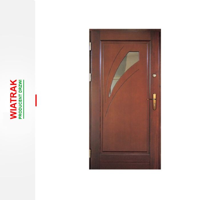 Drzwi zewnętrzne drewniane ocieplane od ręki 78mm Dąb Czyste powietrze