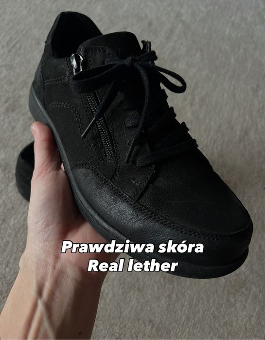 Buty czarne skóra prawdziwa GoSoft