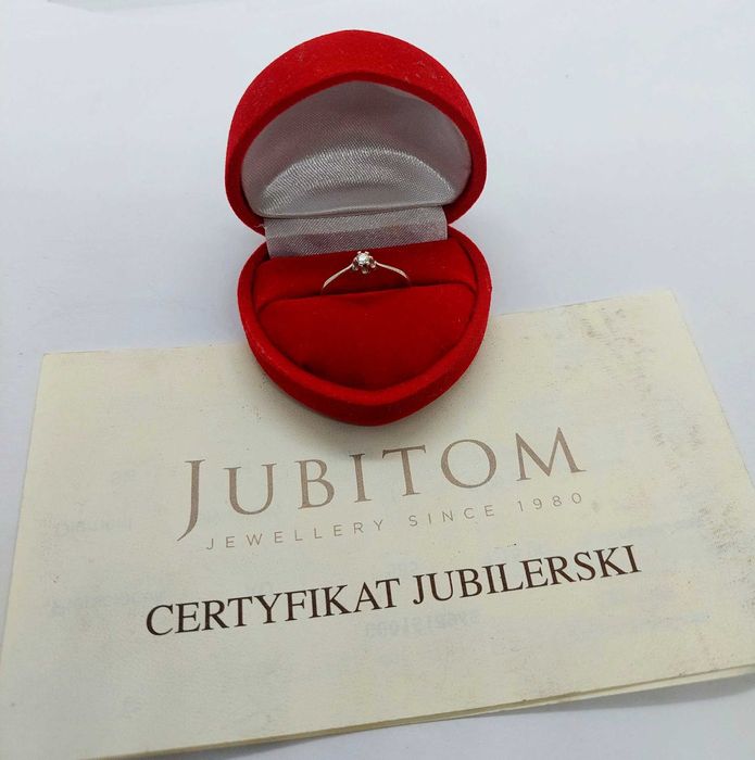 Pierścionek złoty z brylantem Jubitom 585 NA ZARĘCZYNY / Cz-wa
