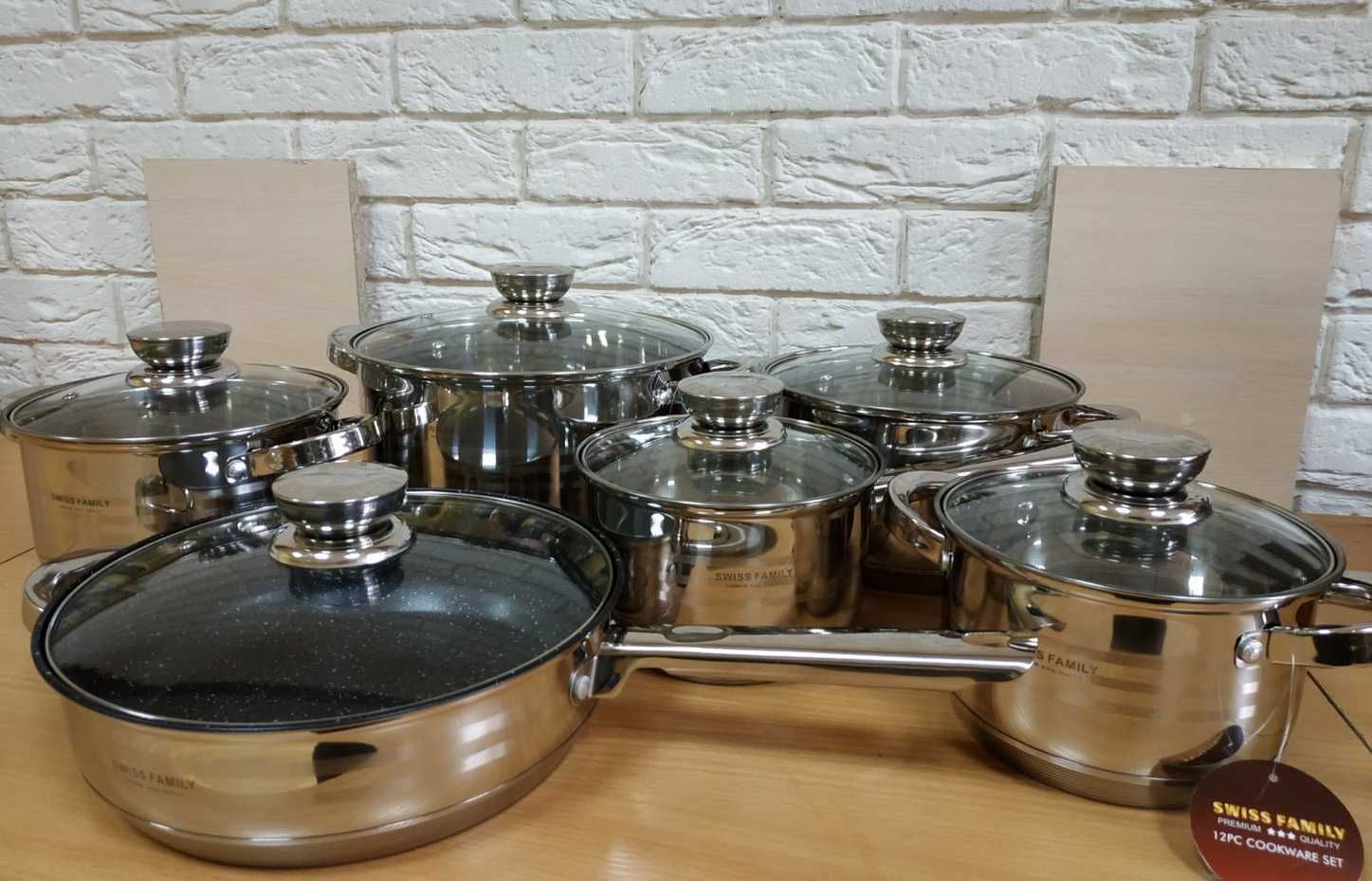 Кухонный набор посуды Swiss Family, для всех плит, 12 предметов