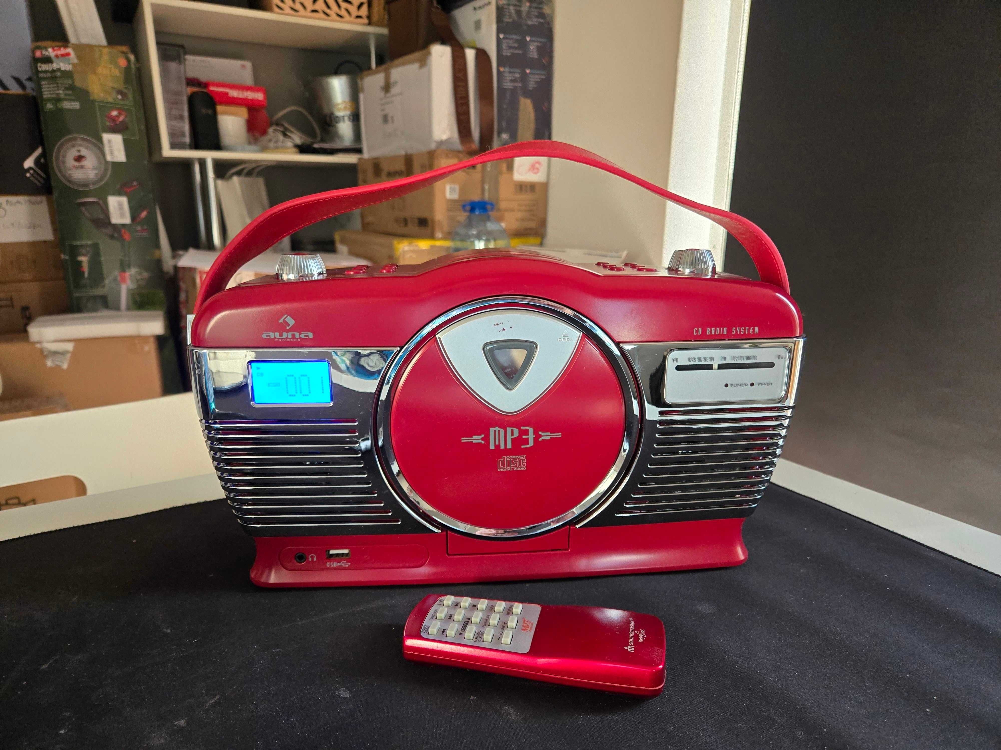 Piękne Przenośne Radio Cd Retro Auna RCD -70 xz8