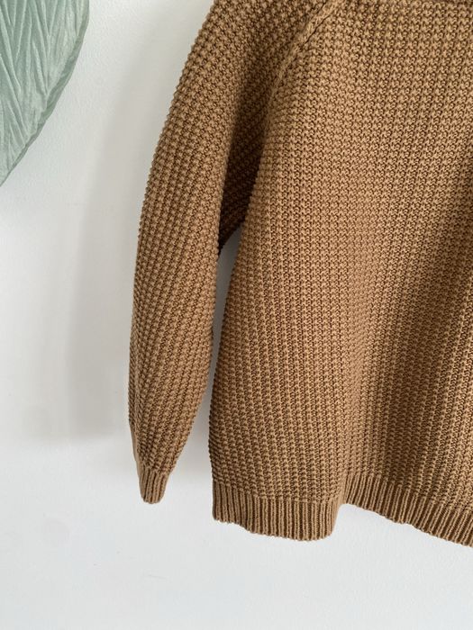 Sweter bawełniany beżowy brązowy name it 80 jak newbie