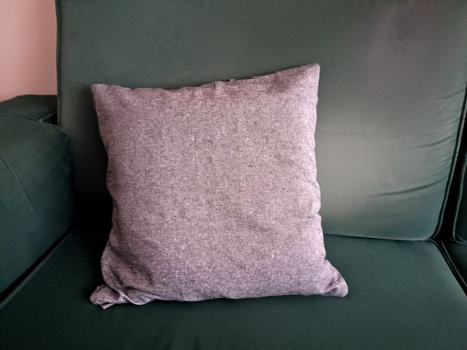 Almofada 40x40cm Cinza com aplicação - Nova