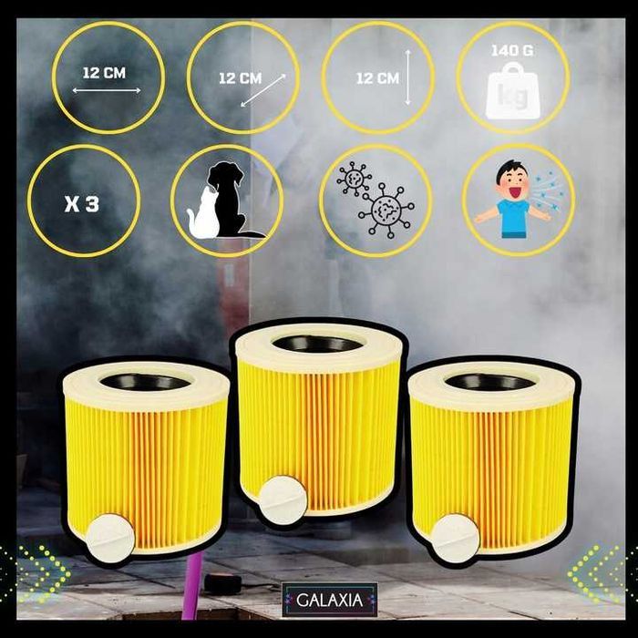 3x Filtr do Odkurzacza Karcher WD3 Filtr 3SZT WD 3 MV3 WD2 SE4001 KWD3