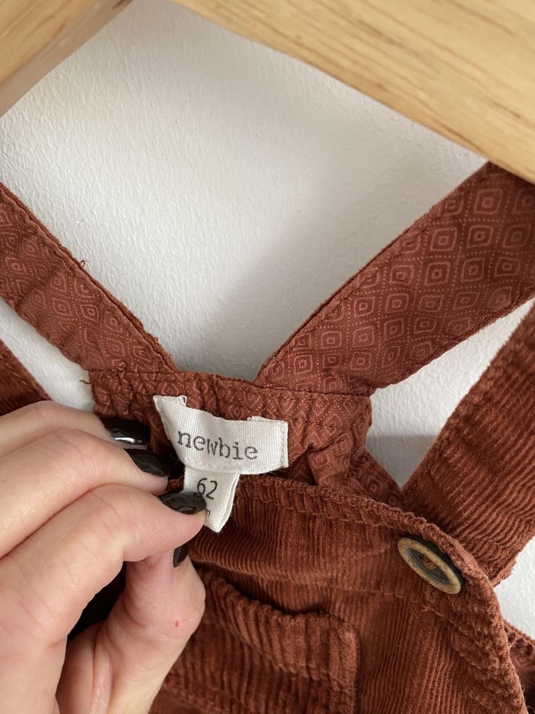 Ogrodniczki newbie 62 brązowe sztruksowe