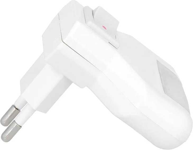 Mini lampka NOCNA LED 1W DO GNIAZDKA Z Wyłącznikiem Kątowa Biała SUPER