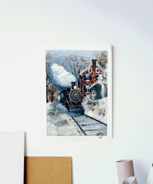 Картина, олія, Потяг на Форт-Вільям, ручна робота