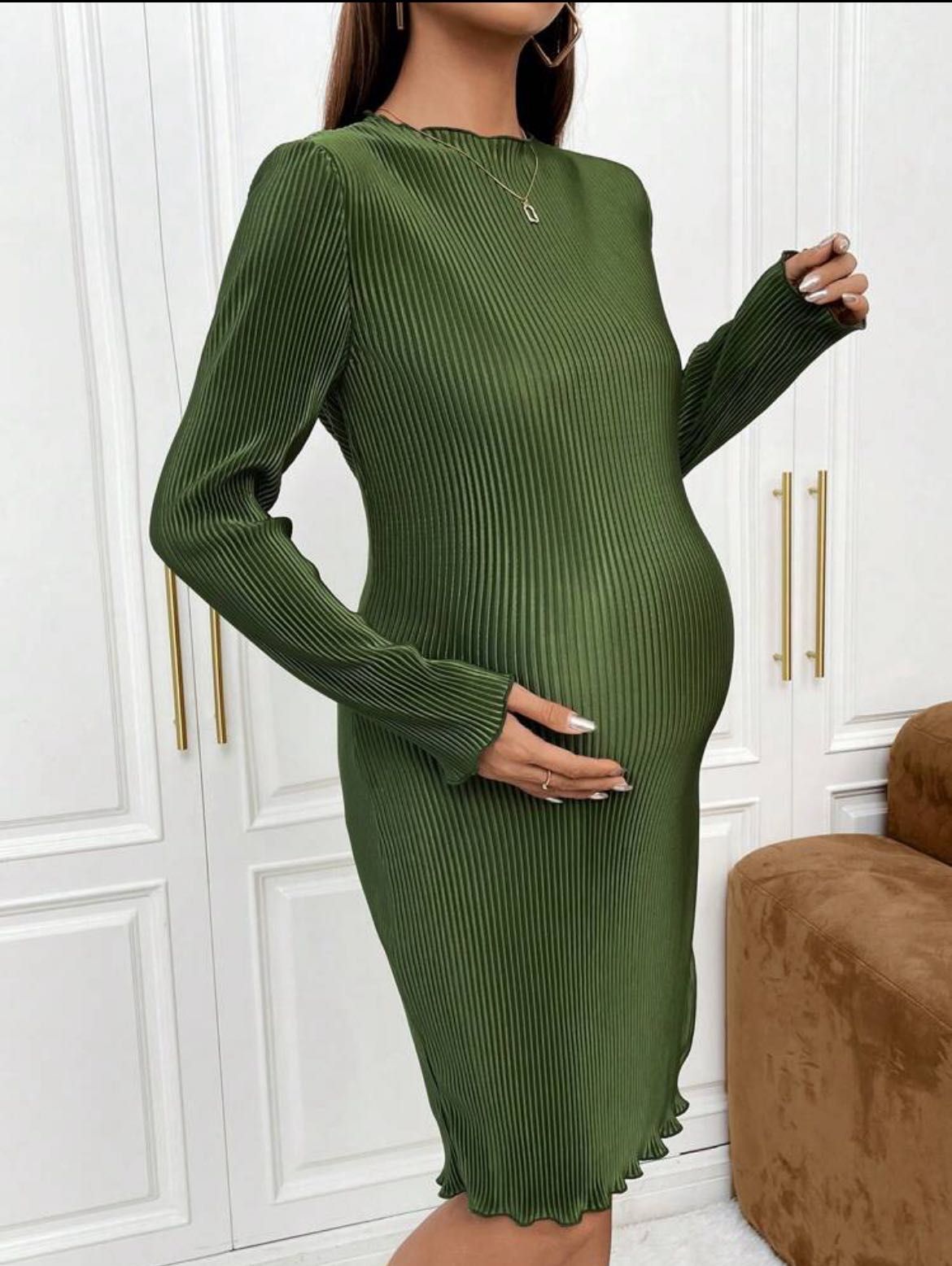 Sukienka ciążowa Shein S 36 nowa zieleń plisy
