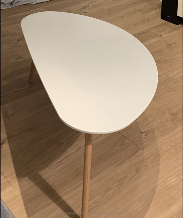 Stolik kawowy LEJRE 60x120cm biały/dąb