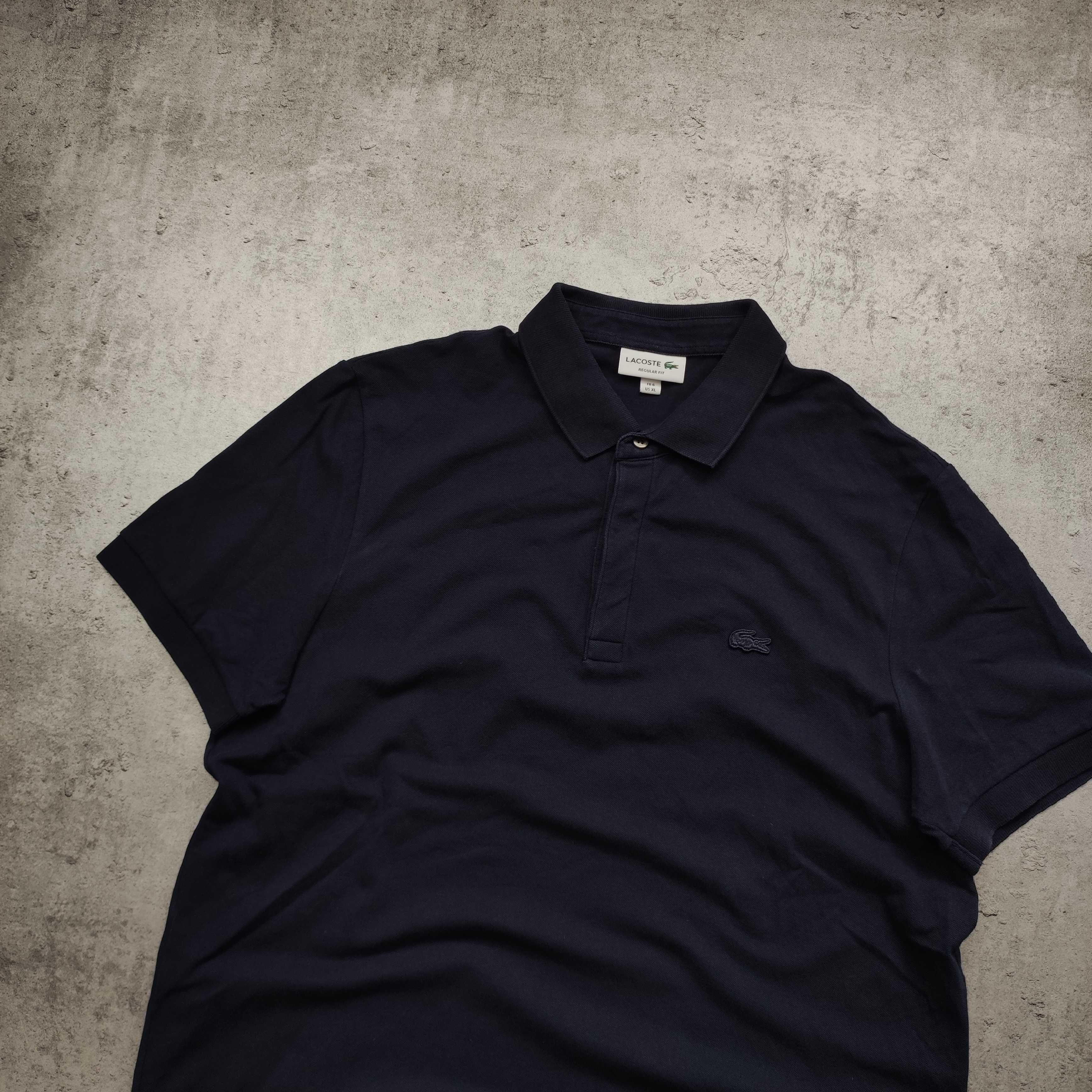 MĘSKA Koszulka Polo Elegancka Bawełna PREMIUM haft Granatowa Lacoste