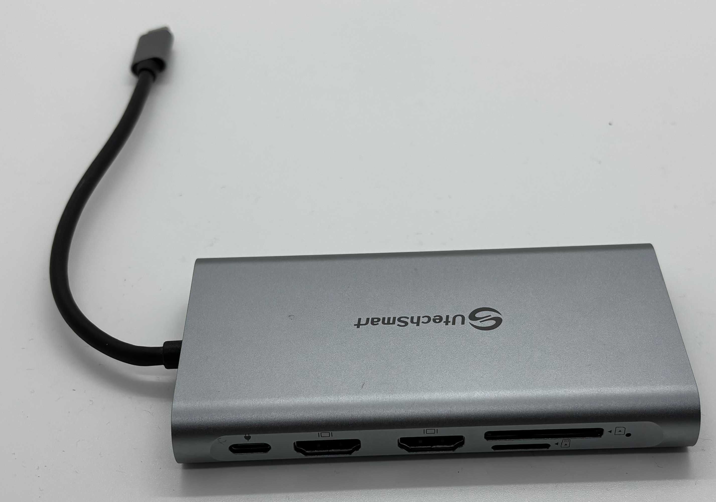 Hub USB C, UtechSmart 11 em 1, três ecrãs com 2 4K HDMI