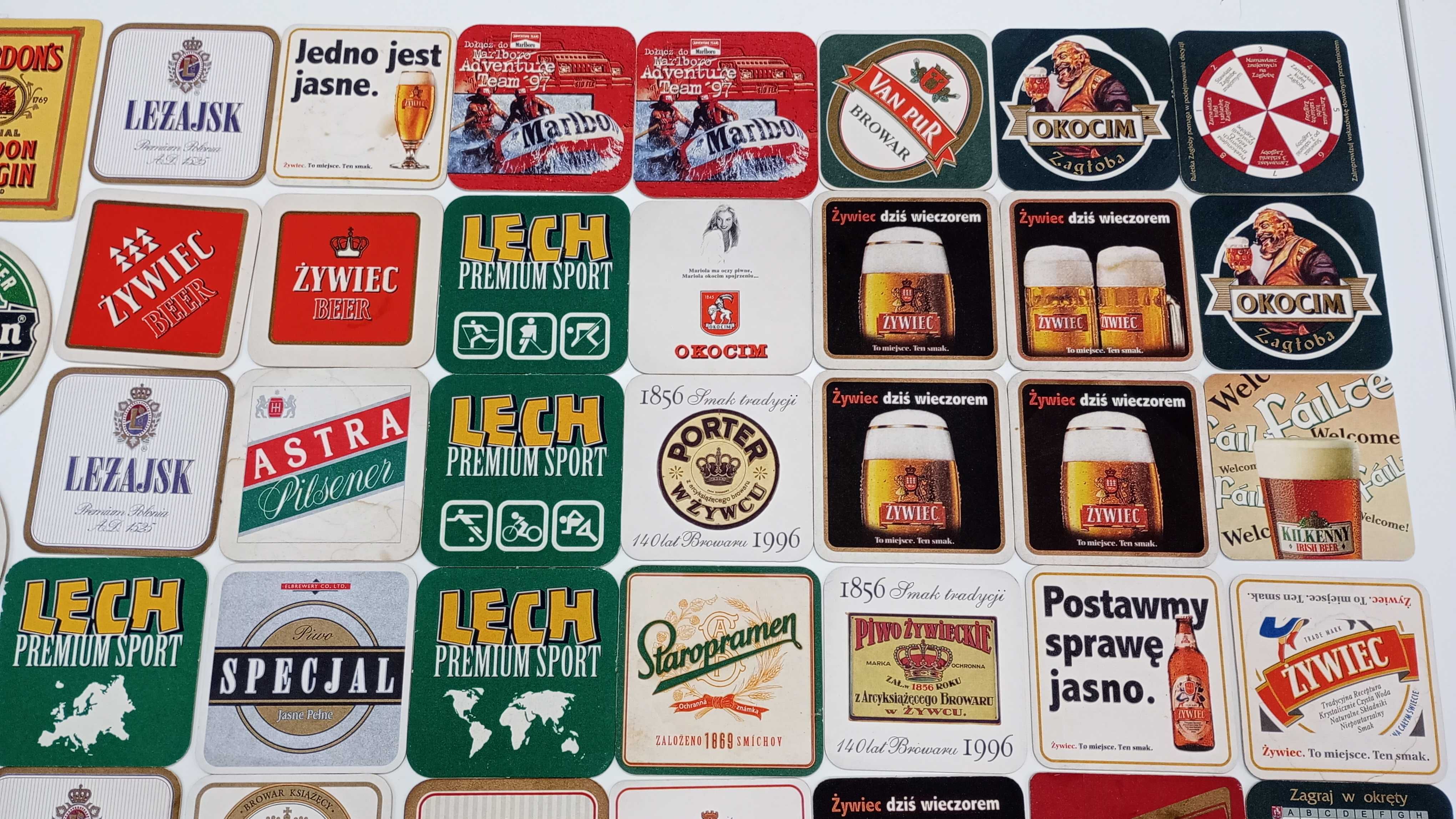 Podkładki pod piwo wafle stare lata 90' Okocim Lech Leżajsk Piast