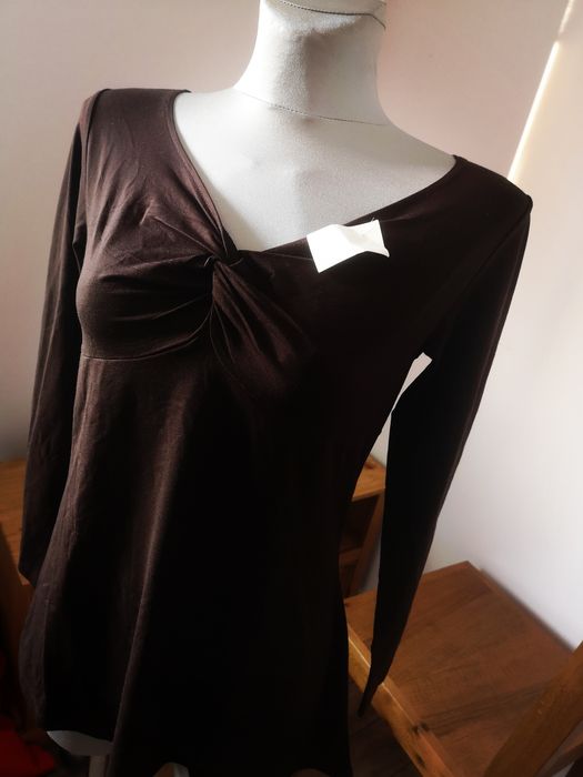 Bluzka damska brązowa Italy nowa 42 super jakość XL bawełna super jako