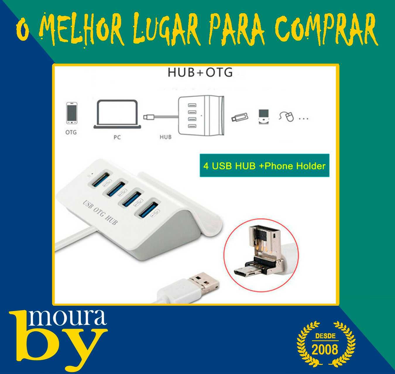 Hub Micro USB de 4 portas Hub OTG de alta velocidade