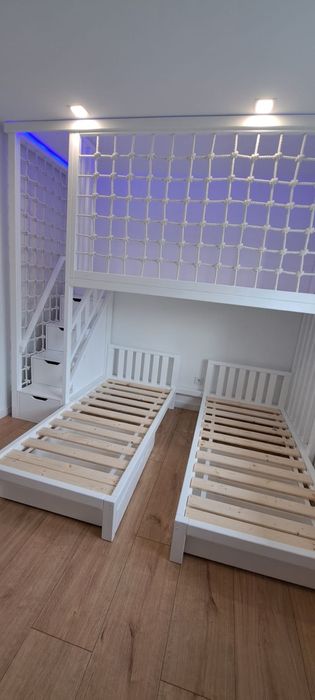 Antresola łóżko drewniane piętrowe +2 łóżka