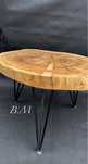 Stolik kawowy 100cm lity plaster loft industrial stalowe nogi