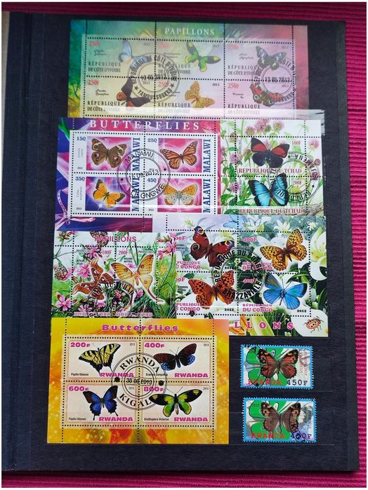Znaczki motyle, filatelistyka, kolekcje