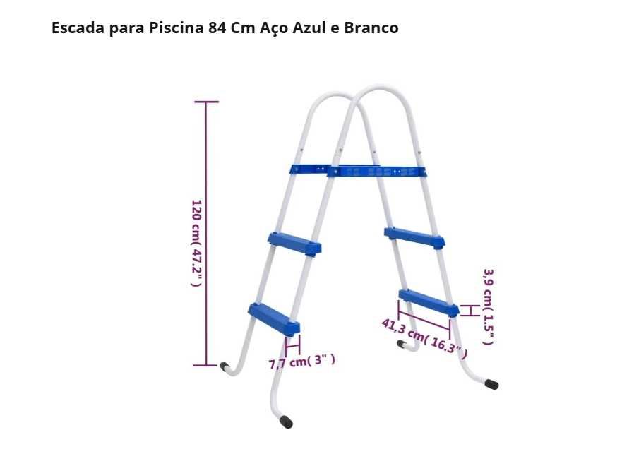 Escada piscina 84cm em bom estado