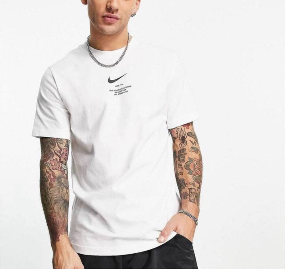 Мужские футболки Nike TN Swoosh Air Max черная белая найк свуш тн