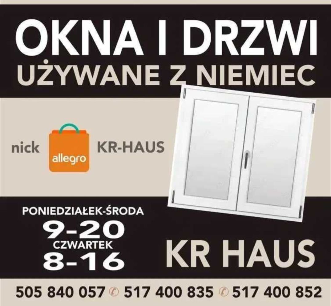 KR HAUS okno 60x40 nowe białe pcv uchylne 2 szybowe okna drzwi POZNAŃ