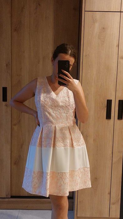 Sukienka wizytowa, na uroczystość, stan idealny, roz. XL