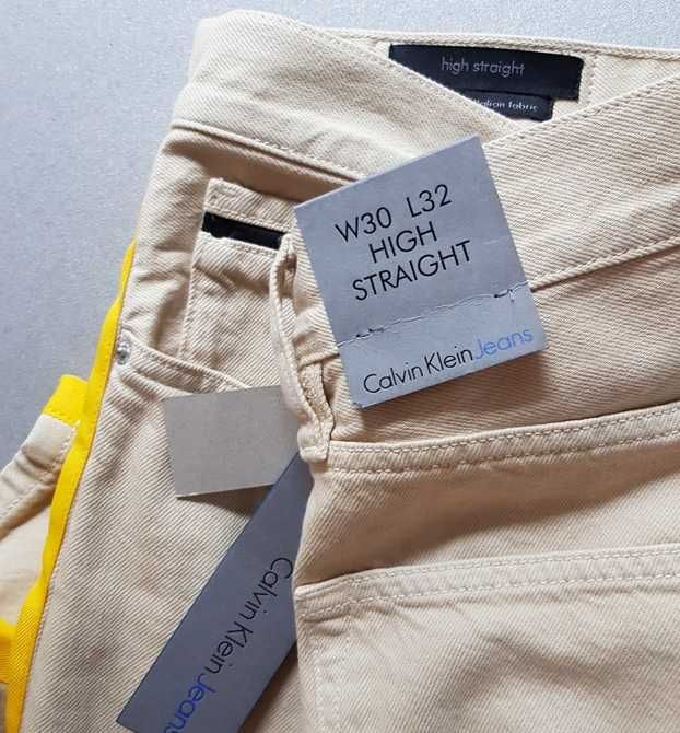 jeansy wysoki stan proste CALVIN KLEIN 30/32 40 L 700,- NOWE