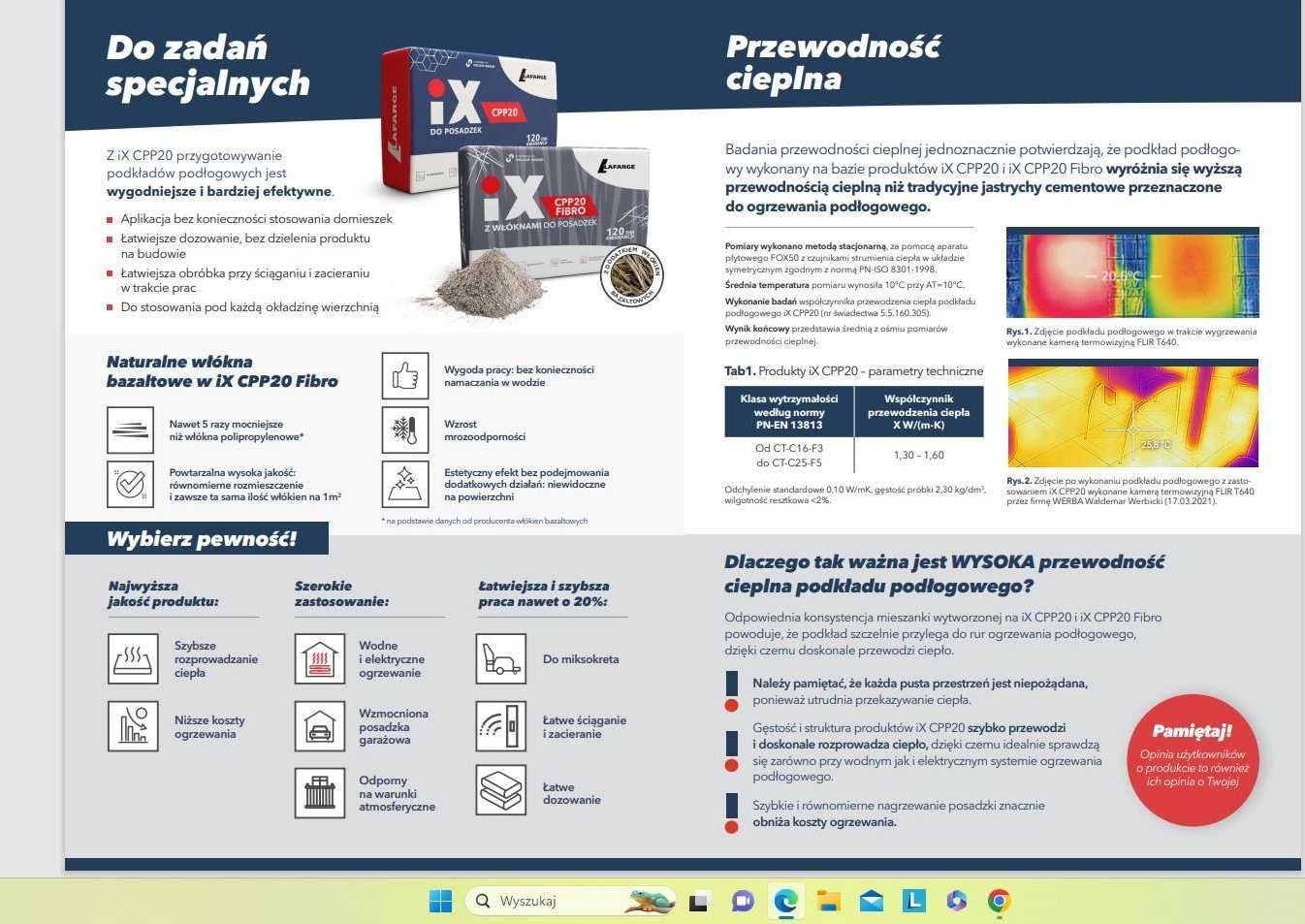 Posadzki  wylewki   maszynowe , iX CPP20 Fibro, ogrzewanie podłogowe