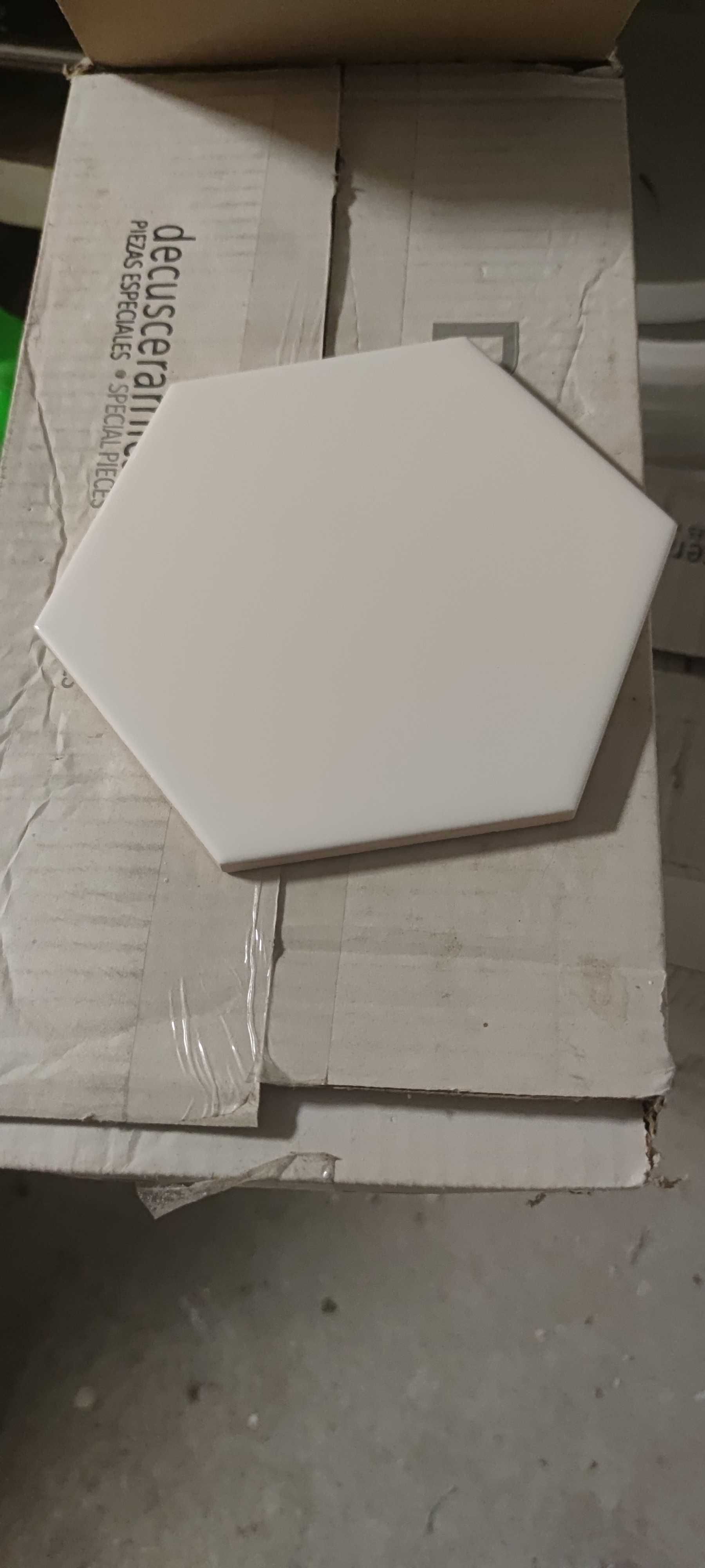 Decus Hexagono Liso Blanco Brillo 17x15