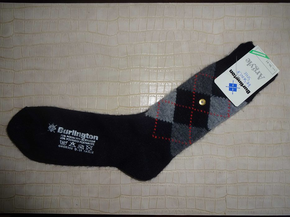 BURLINGTON Argyle The Sign of Style Bioguard ciepłe skarpety 36-41