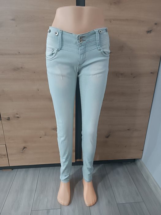Spodnie damskie rurki jeansy jasne L 40