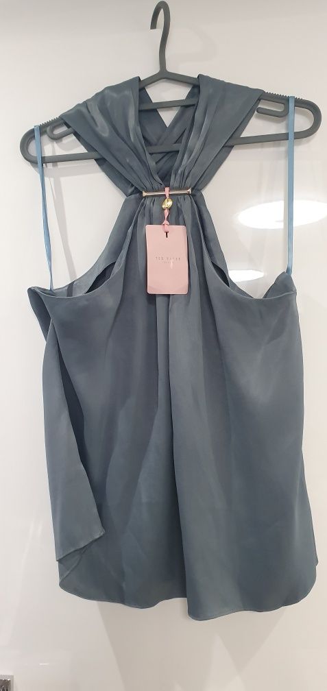 Bluzka na ramiaczkach z wiskozy Ted Baker nowa oryginalna xl