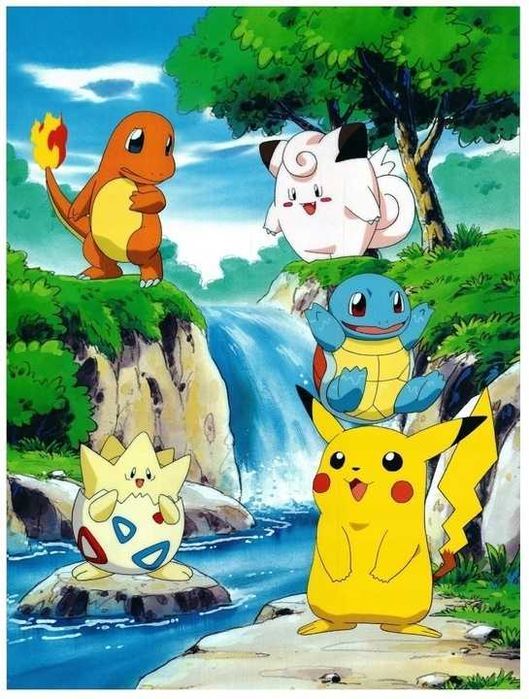 Malowanie Po Numerach Pokemony Obraz z Ramą 40x50