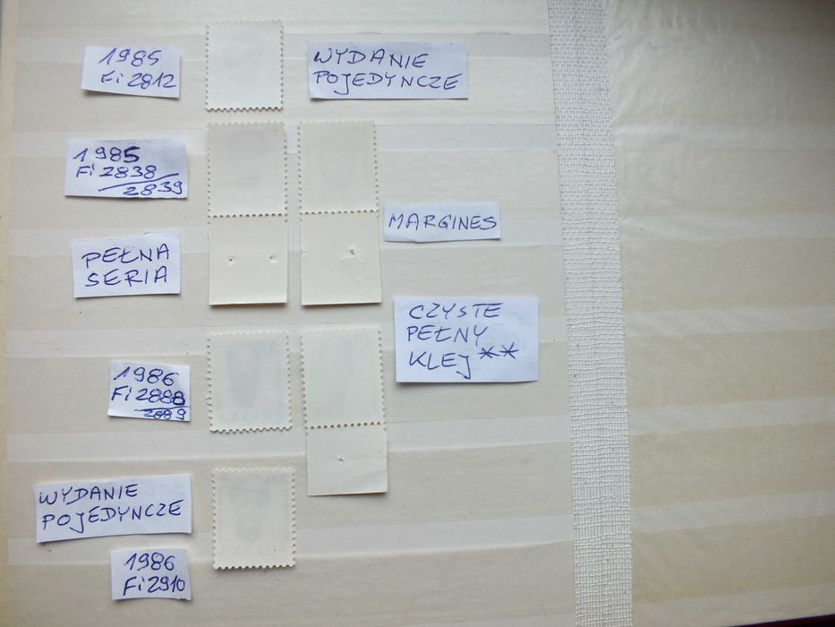 6szt. znaczki Fi2812 margines Fi2910 Polska 1985 /1986 GŁOWY czyste **