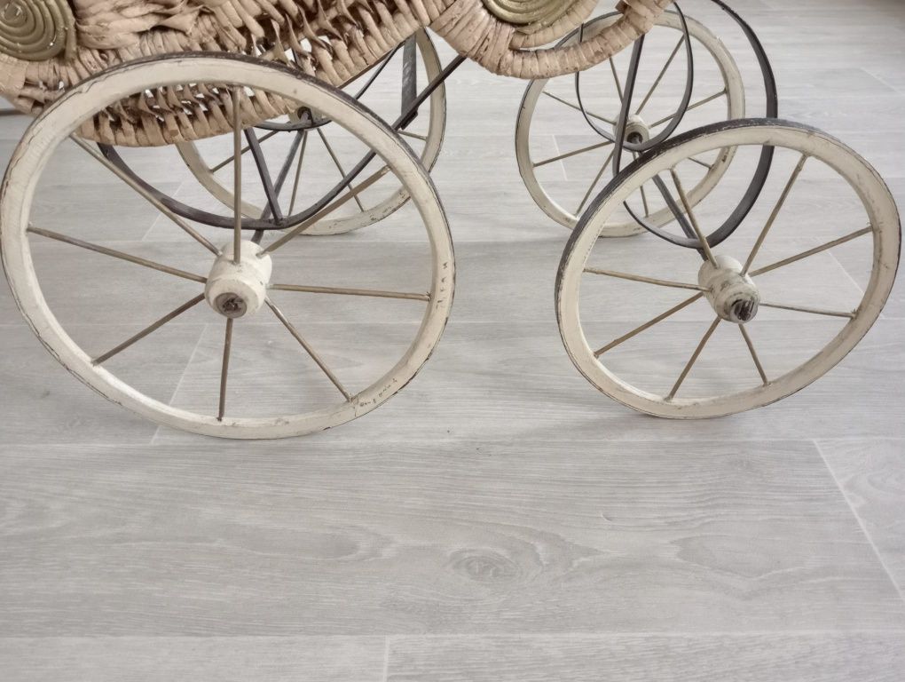 Przepiękny wózek dla lalek ok. 1900 r. Oryginał antyk