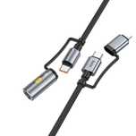 Kabel All-in-one USB C / Lightning do USB C / Zapalniczka samochodowa