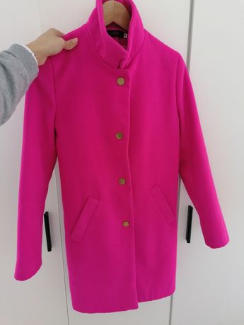 Różowy płaszcz wiosenno jesienny M