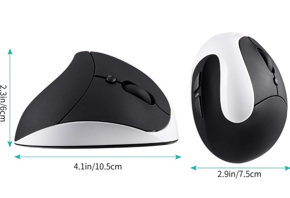 AURTEC pionowa mysz, akumulatorowa bezprzewodowa 2.4G