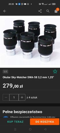 Okular SWA 3,2mm 1.25 cala Planetary II TMB Optical do teleskopu