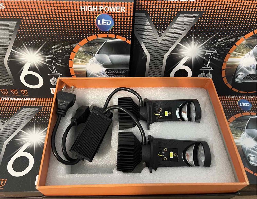 Міні BI-LED лінзи Y6 H4 50/80W 12-24V КОМПЛЕКТ 600 гр. БЕЗ ПРЕДОПЛАТ!