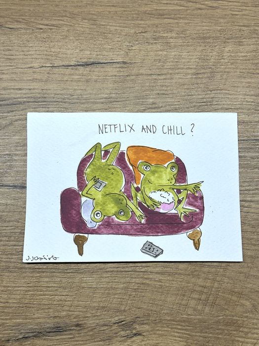 Kartka okolicznościowa żaba żabki netflix jesień jesieniara boho