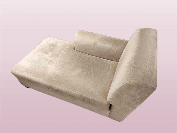 Cadeira longa, chaise Long, cor creme aveludado