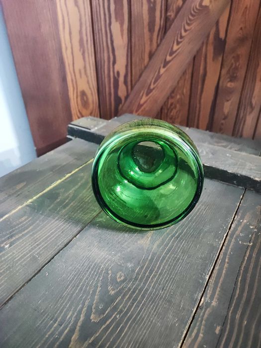 Zielone szkło wazon Brigitte Höfs lata 70