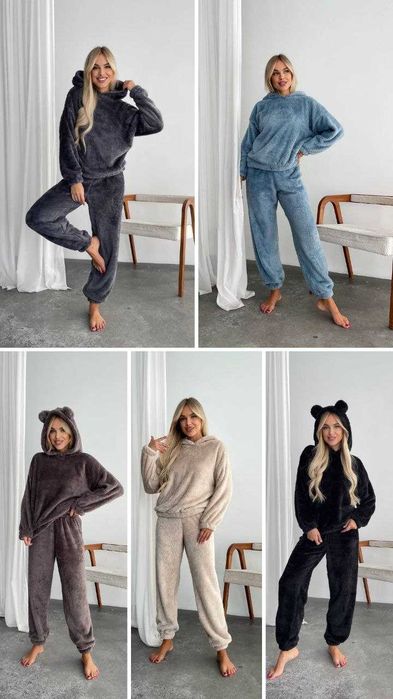 Жіноча тепла махрова піжама. 10 кольорів. р.42-52