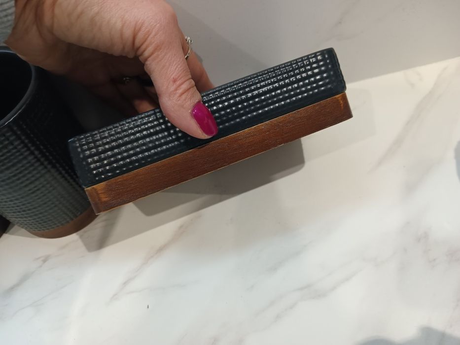 Zestaw łazienkowy dozownik kubki mydelniczka ceramika czarny bdb