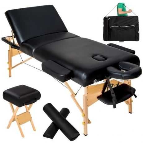 Okazja!! Nowy Solidny Stół do Masażu + Torba w kolorze czarnym Fitness