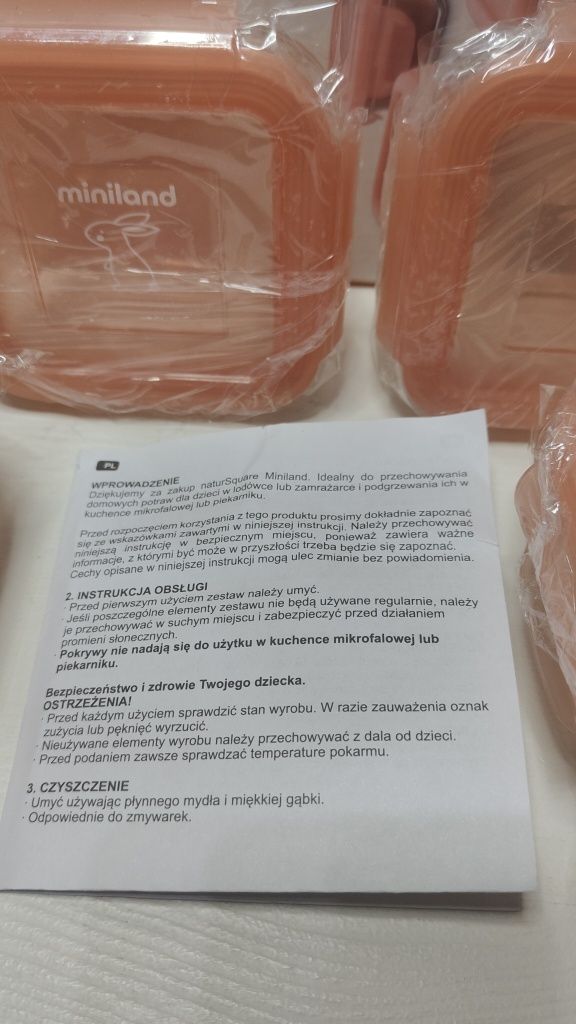 Miniland zestaw 4 szklanych pojemników